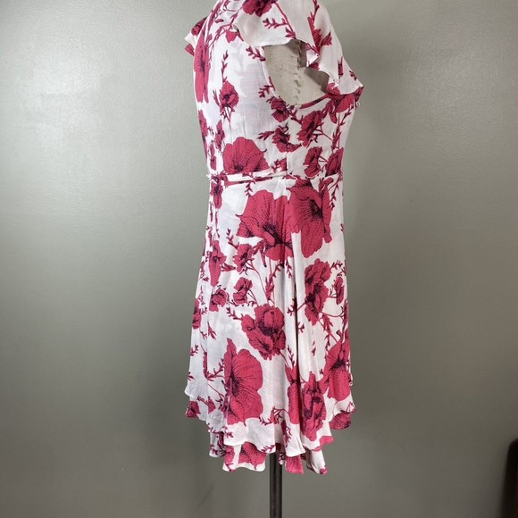 Free People Anthropologie  Floral French Quarter Wrap Dress XS White Rayon - Picture 4 of 7